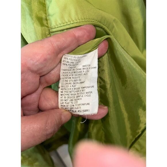 Hilary Radley Women's Green Basic Jacket Size L Snap & Zip Closure - Picture 7 of 8